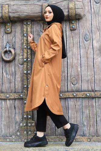 Yanı Çakım Detaylı Trençkot TSD220306 Tarçın - 3