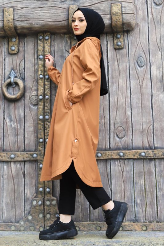 Yanı Çakım Detaylı Trençkot TSD220306 Tarçın - 3