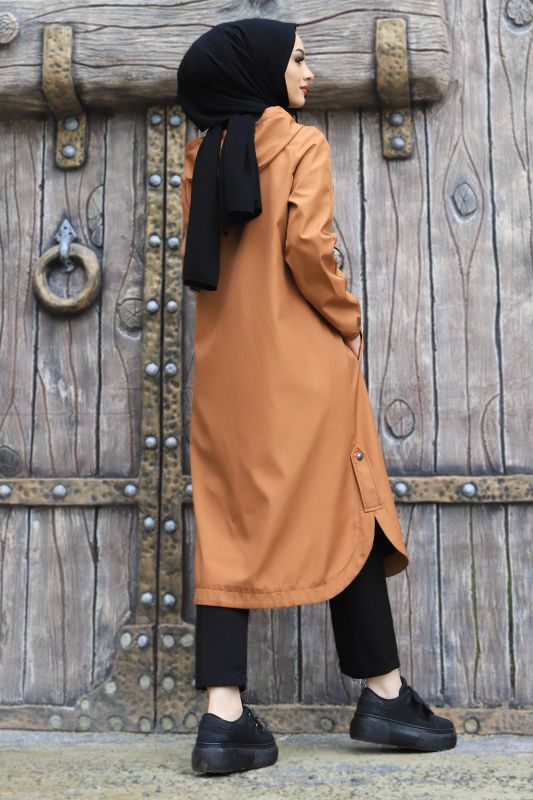 Yanı Çakım Detaylı Trençkot TSD220306 Tarçın - 4