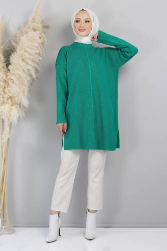 Yırtmaç Detaylı Kazak TSD220716 Yeşil 