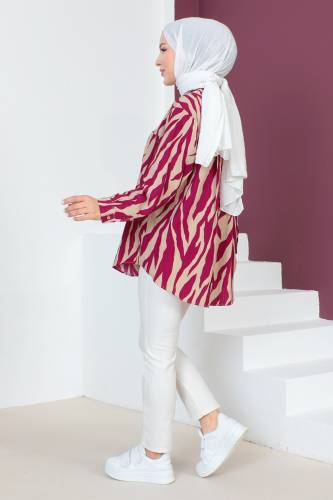 Zebra Desenli Tunik TSD230639 Fuşya - 5